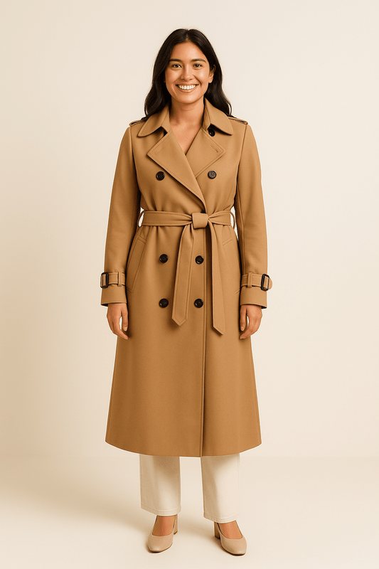Kalloria | Women’s Double-Button Trench Coat