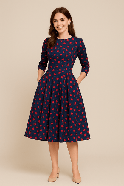 Havienne | Women’s A‑Line Knee‑Length Floral Dress