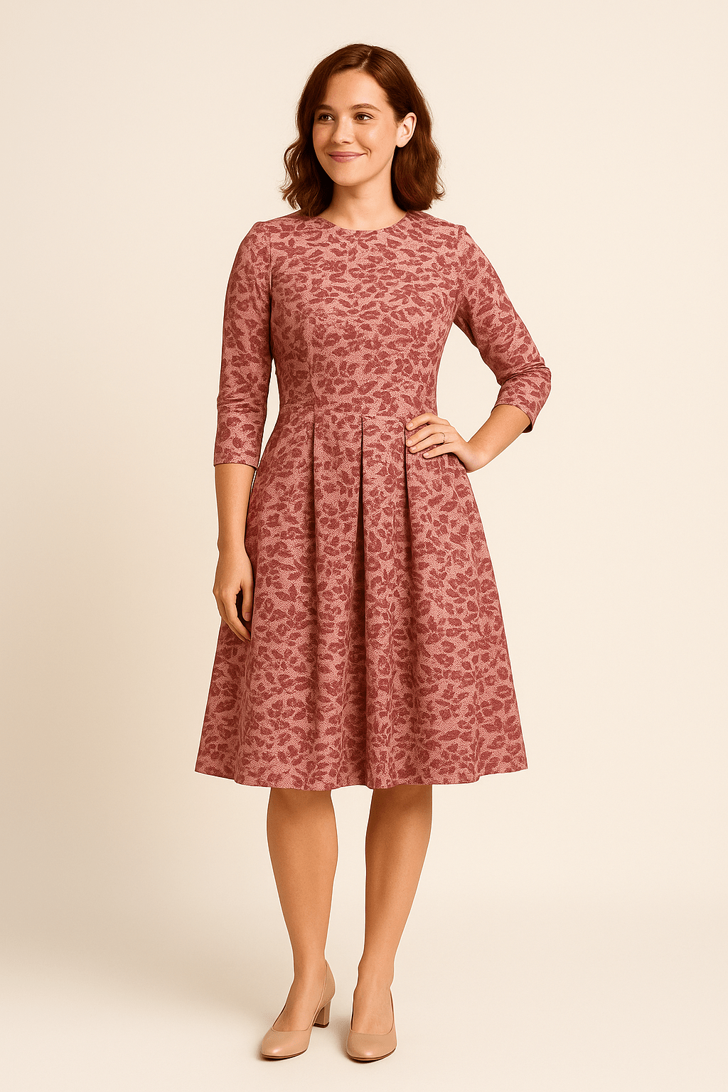 Havienne | Women’s A‑Line Knee‑Length Floral Dress