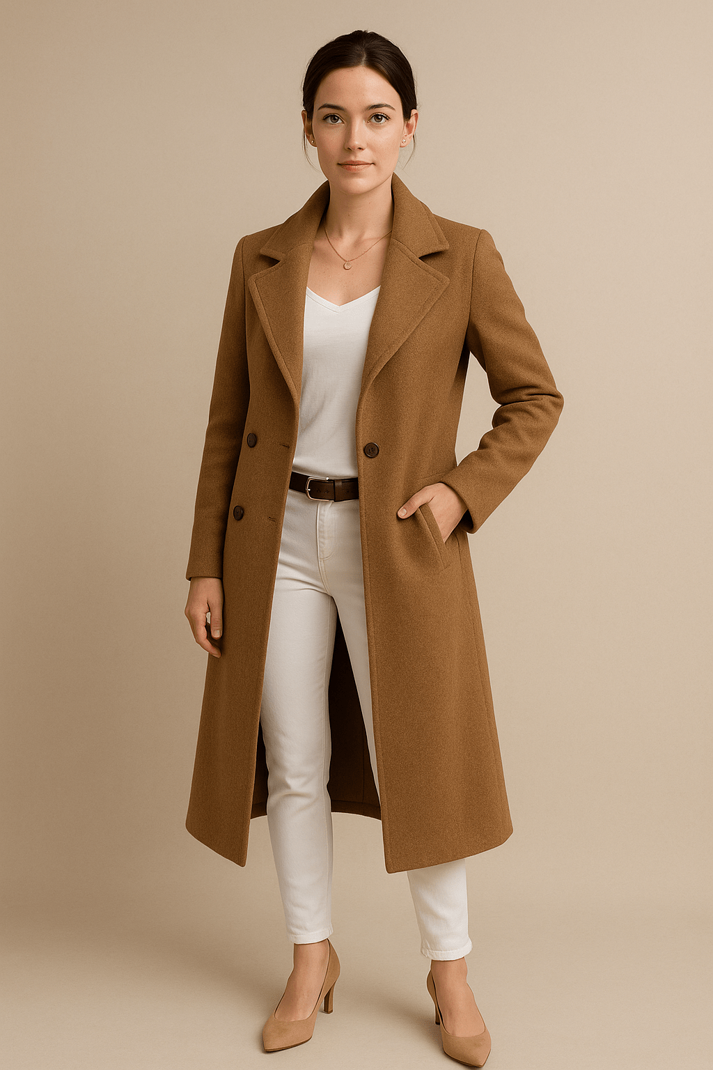 Gavella | Women’s Mid‑Length Fleece Trench Coat