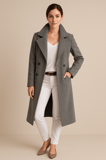 Gavella | Women’s Mid‑Length Fleece Trench Coat