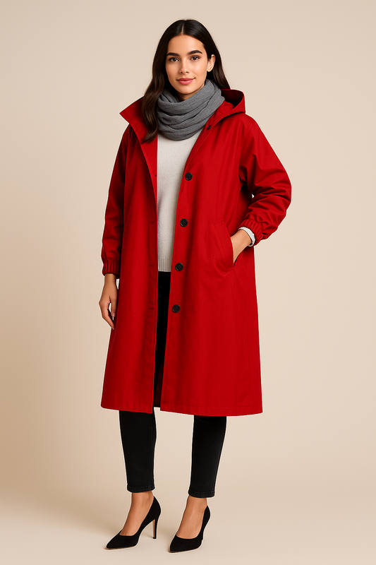 Glenvera | Women’s Hooded Long Trench Coat